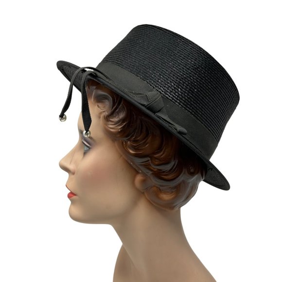 Vintage Top Hat Women\'s Black Straw main image 9